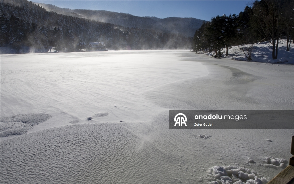 بحيرة متجمدة ورياح عاتية.. مشاهد شتوية أخّاذة في "غولجوك" التركية