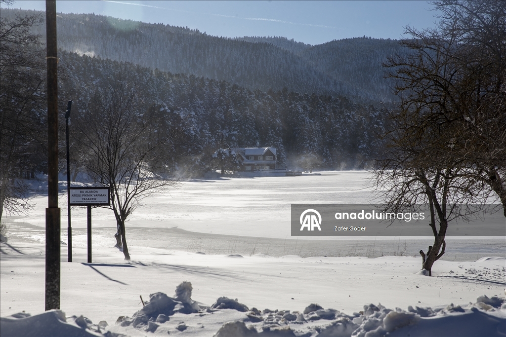 بحيرة متجمدة ورياح عاتية.. مشاهد شتوية أخّاذة في "غولجوك" التركية