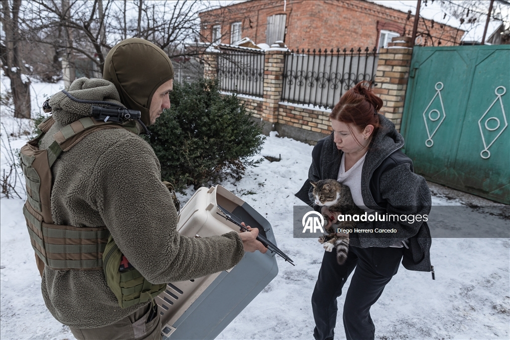 Волонтеры эвакуируют животных в городе Дружковка 