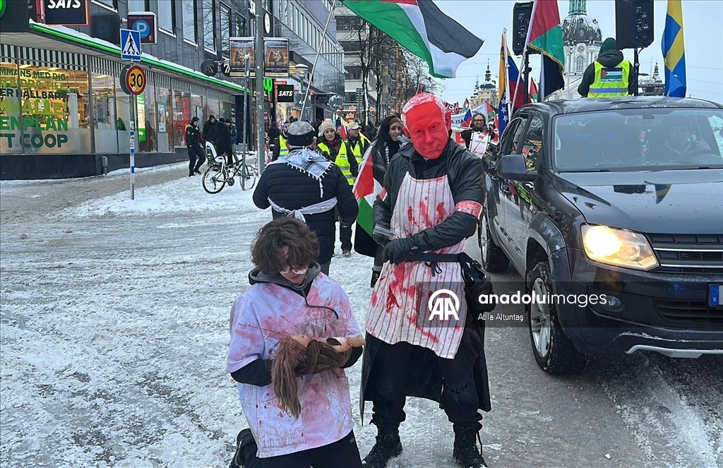 İsveç'te ABD'nin Venezuela'ya, İsrail'in Gazze'ye saldırıları protesto edildi