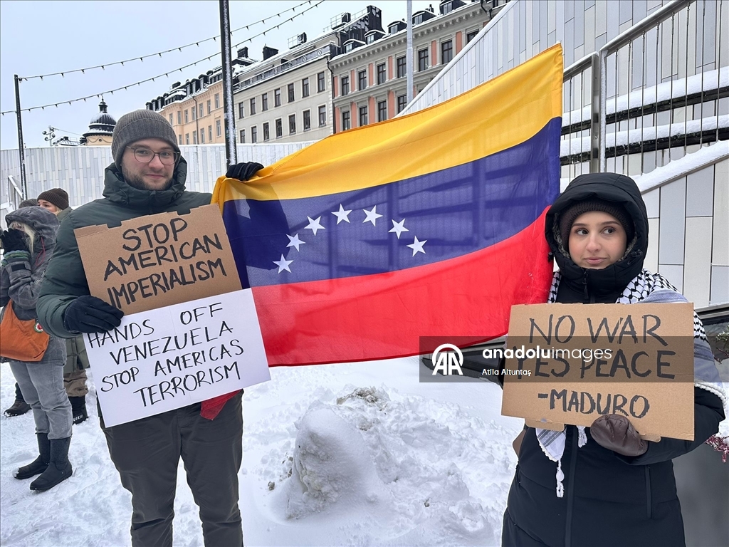 İsveç'te ABD'nin Venezuela'ya, İsrail'in Gazze'ye saldırıları protesto edildi