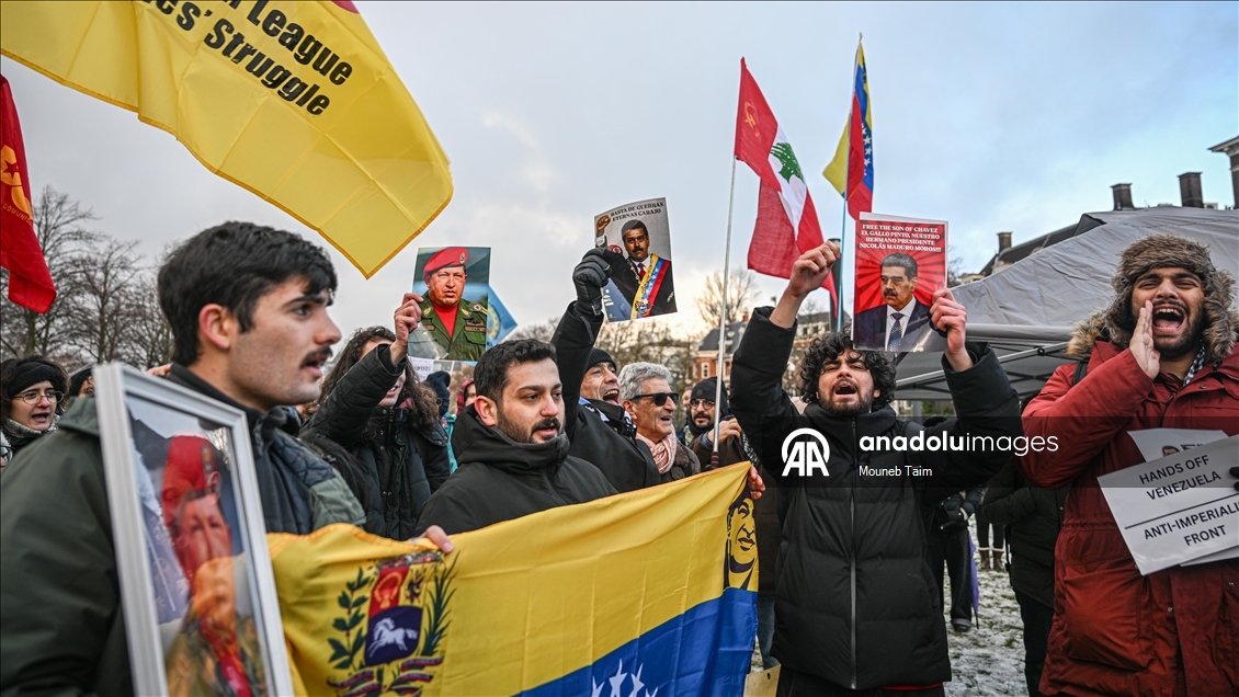 Hollanda’da ABD’nin Venezuela’ya askeri müdahalesi protesto edildi