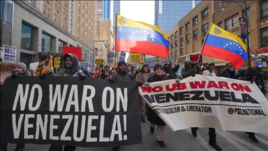 New York'ta Venezuela Devlet Başkanı Maduro'nun yakalanmasını karşı protesto düzenlendi