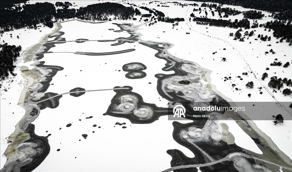 Aladağ Göleti dondu