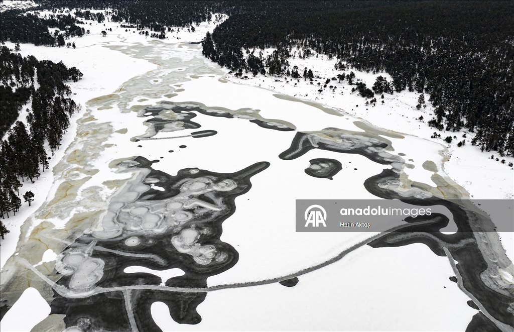 Aladağ Göleti dondu