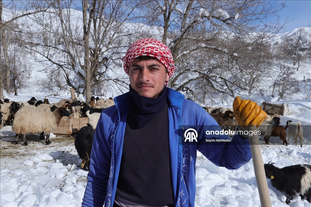 Li Hekariya ku sitûriya berfê lê cî bi cî gihiştiye 2 metroyan, ajeldar zehmetiyan dikişînin