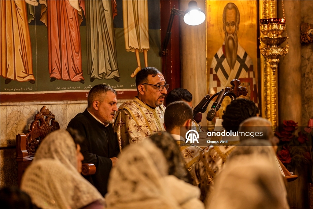 Рождественская служба православных христиан в Газе