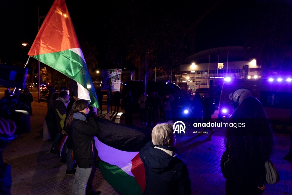 В Барселоне перед матчем Евролиги прошла акция в поддержку Палестины