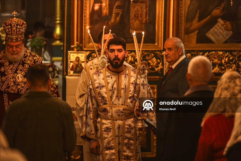 Рождественская служба православных христиан в Газе