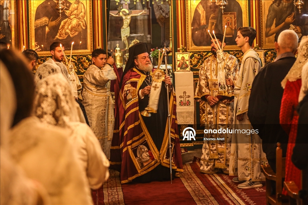 Рождественская служба православных христиан в Газе