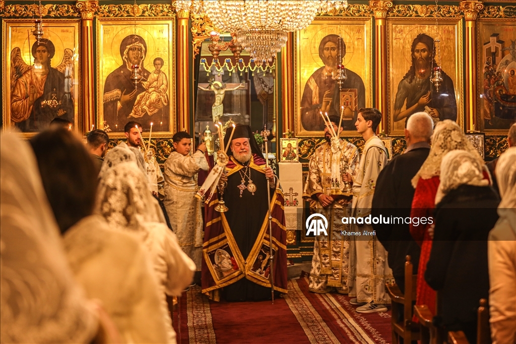 Рождественская служба православных христиан в Газе