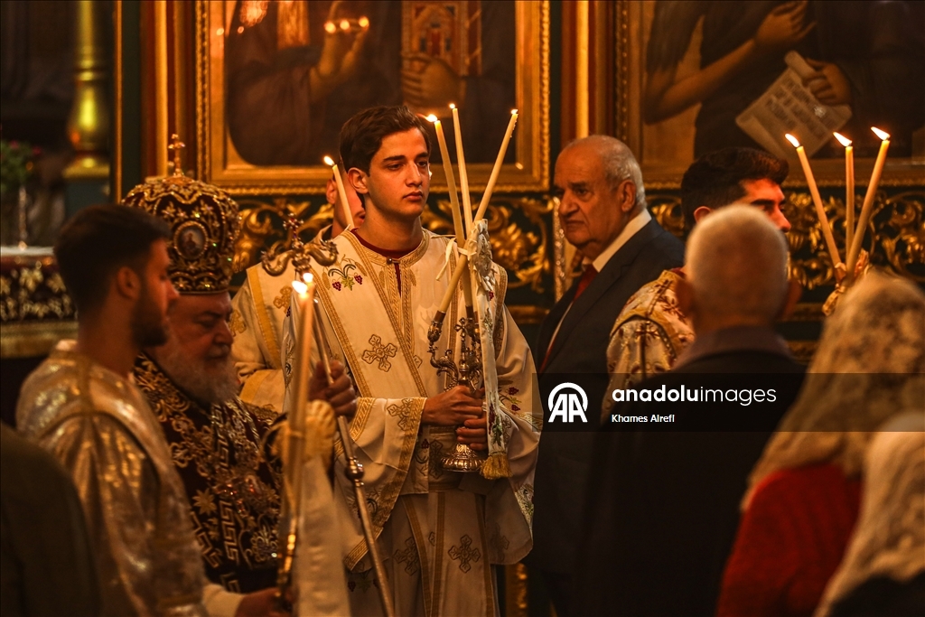 Рождественская служба православных христиан в Газе