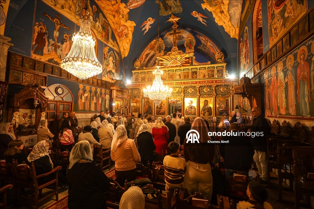 Рождественская служба православных христиан в Газе