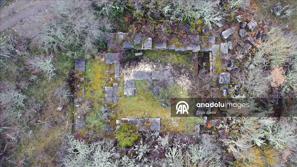 Рельефные камни из храма римской эпохи украшают старые постройки в турецком селении