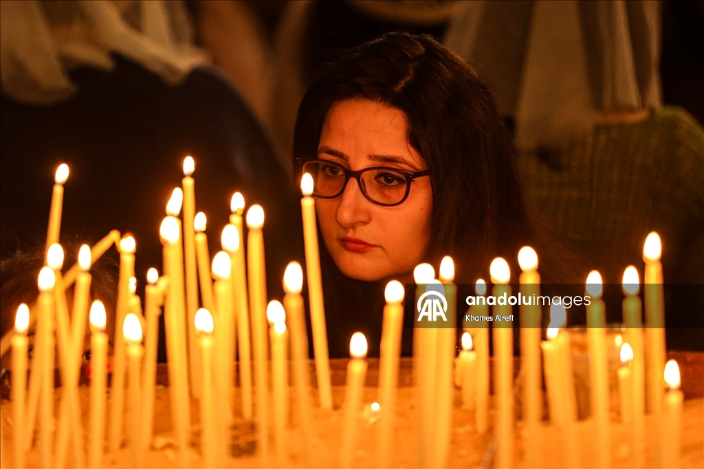 Рождественская служба православных христиан в Газе