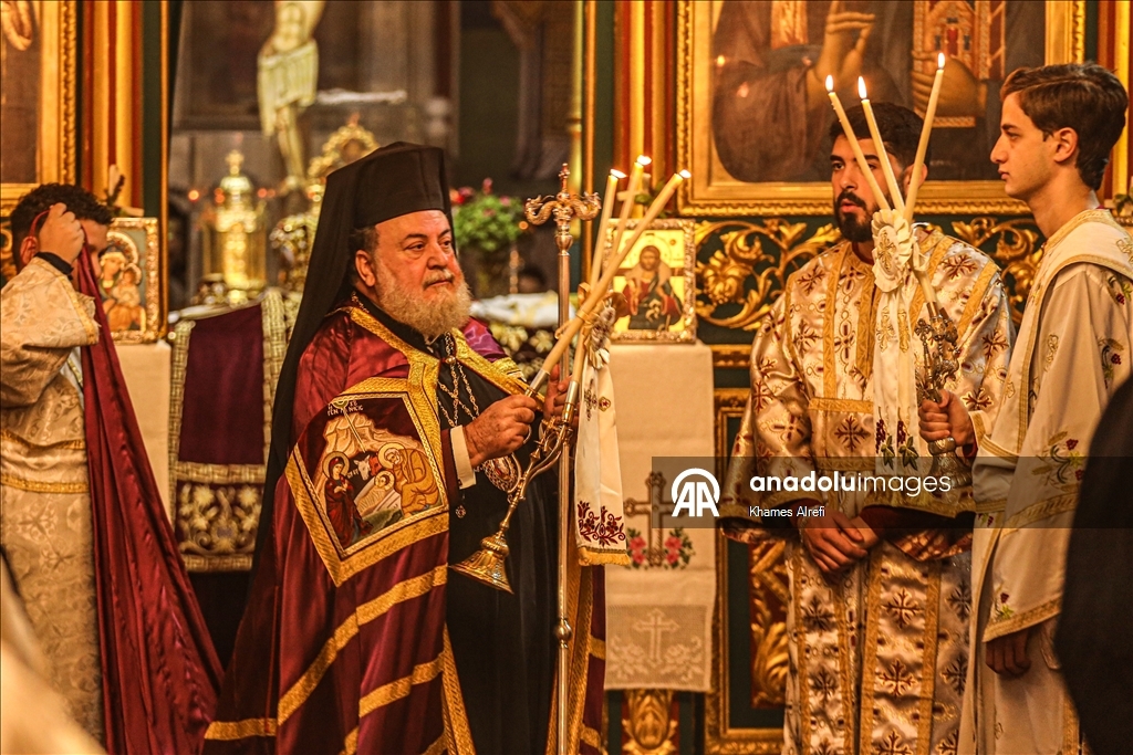 Рождественская служба православных христиан в Газе