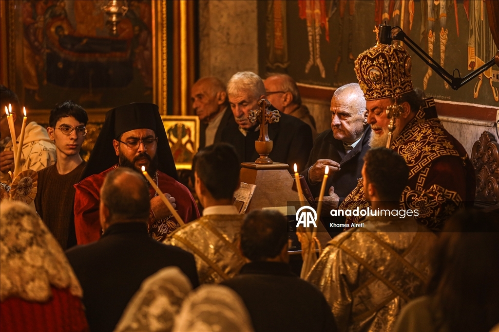 Рождественская служба православных христиан в Газе