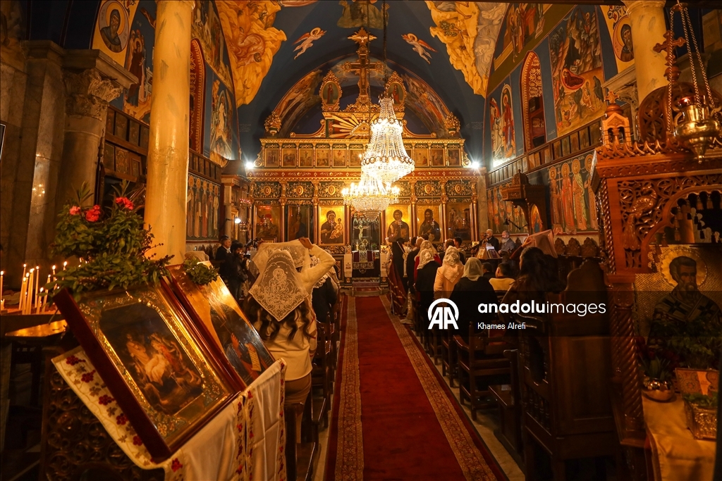 Рождественская служба православных христиан в Газе