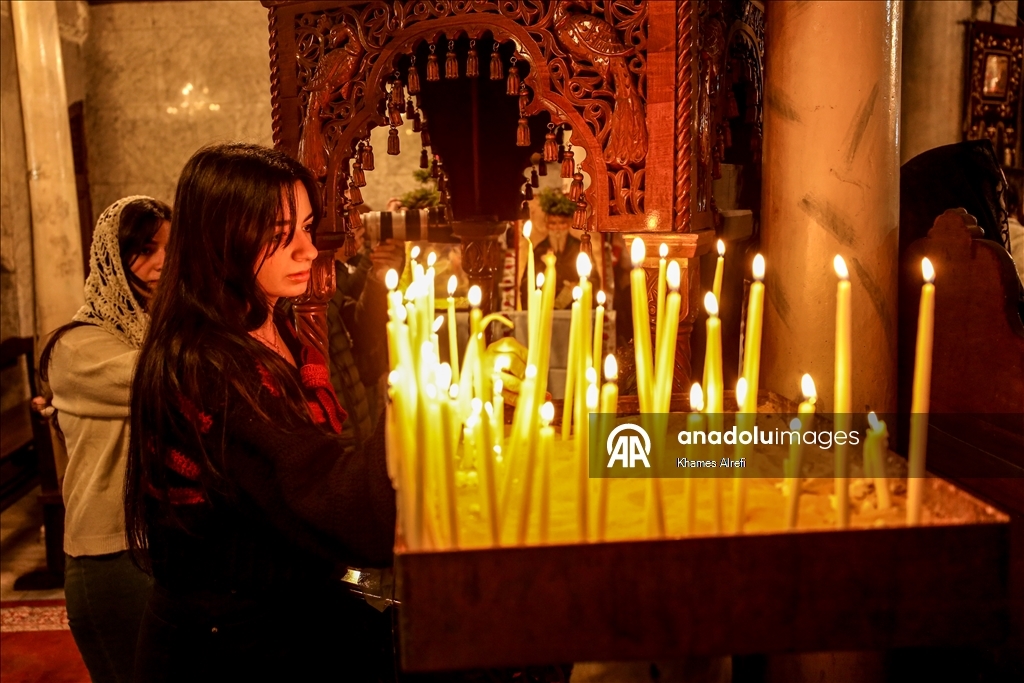 Рождественская служба православных христиан в Газе