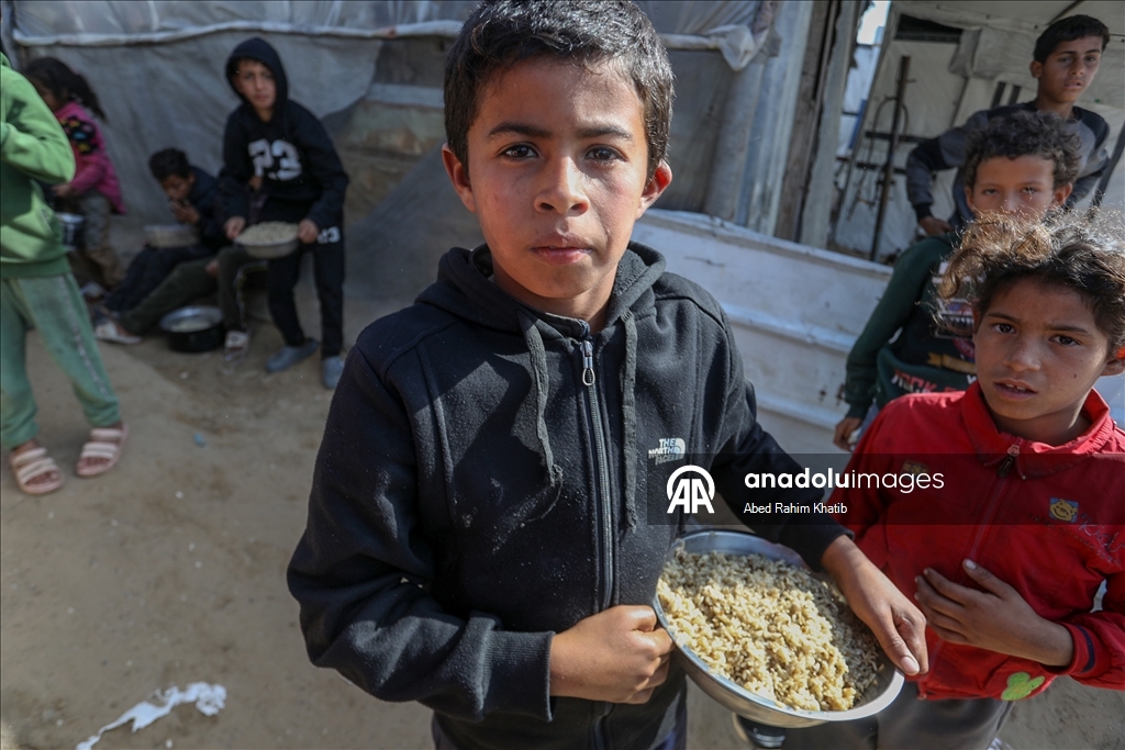 В Газе организована раздача горячей пищи для перемещенных лиц