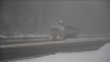 Bolu Dağı'nda kar ve sis etkili oldu