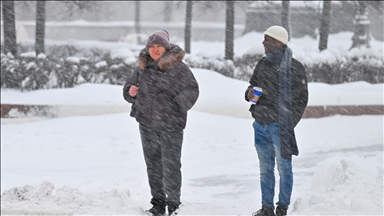 Moskova'da kar yağışı