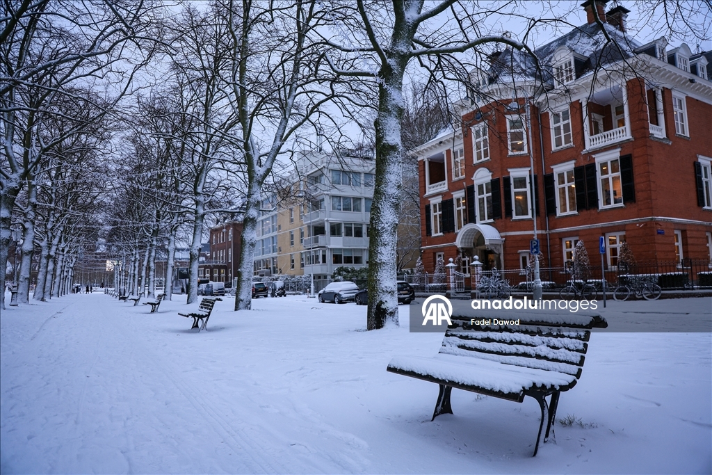 Сильный снегопад в Нидерландах парализовал транспортное сообщение