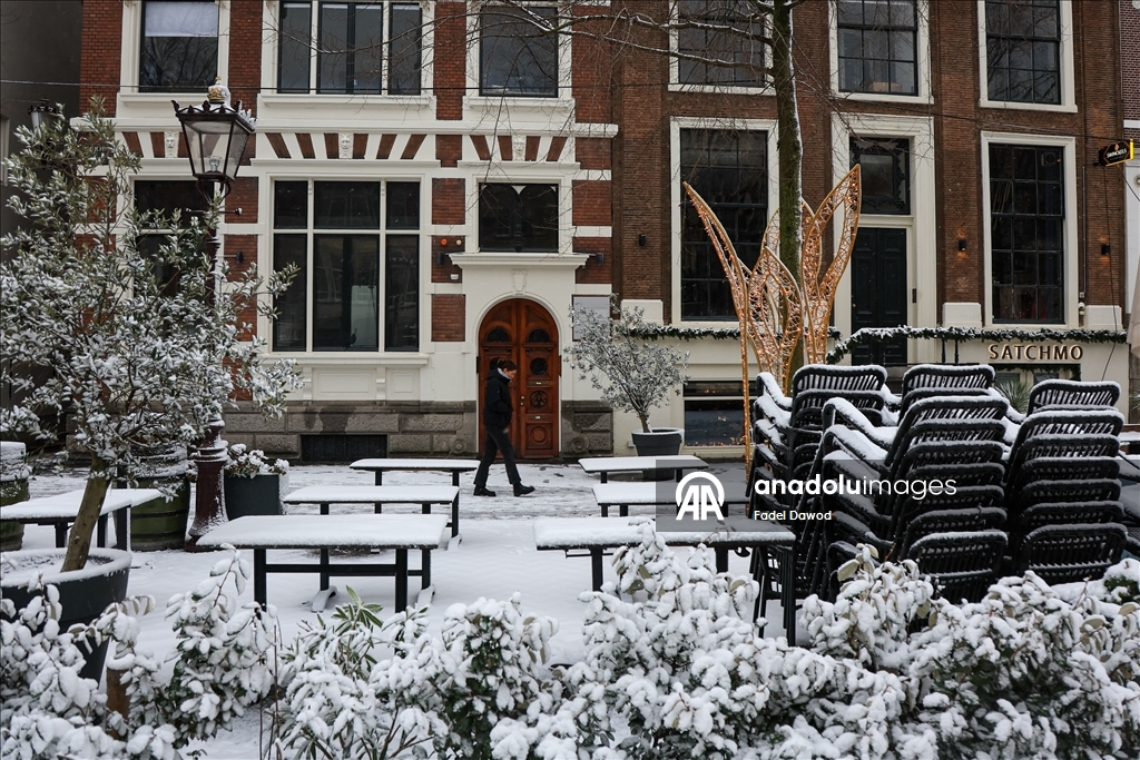 Сильный снегопад в Нидерландах парализовал транспортное сообщение