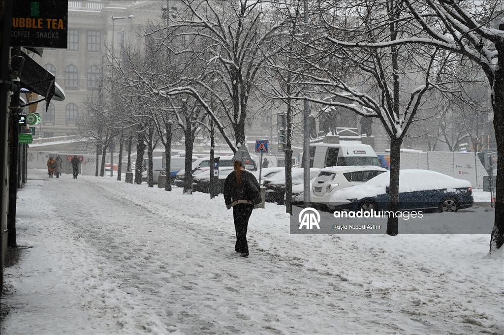 Obilne snježne padavine u češkoj prijestolnici Pragu