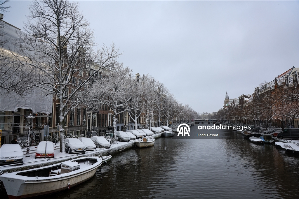 Сильный снегопад в Нидерландах парализовал транспортное сообщение