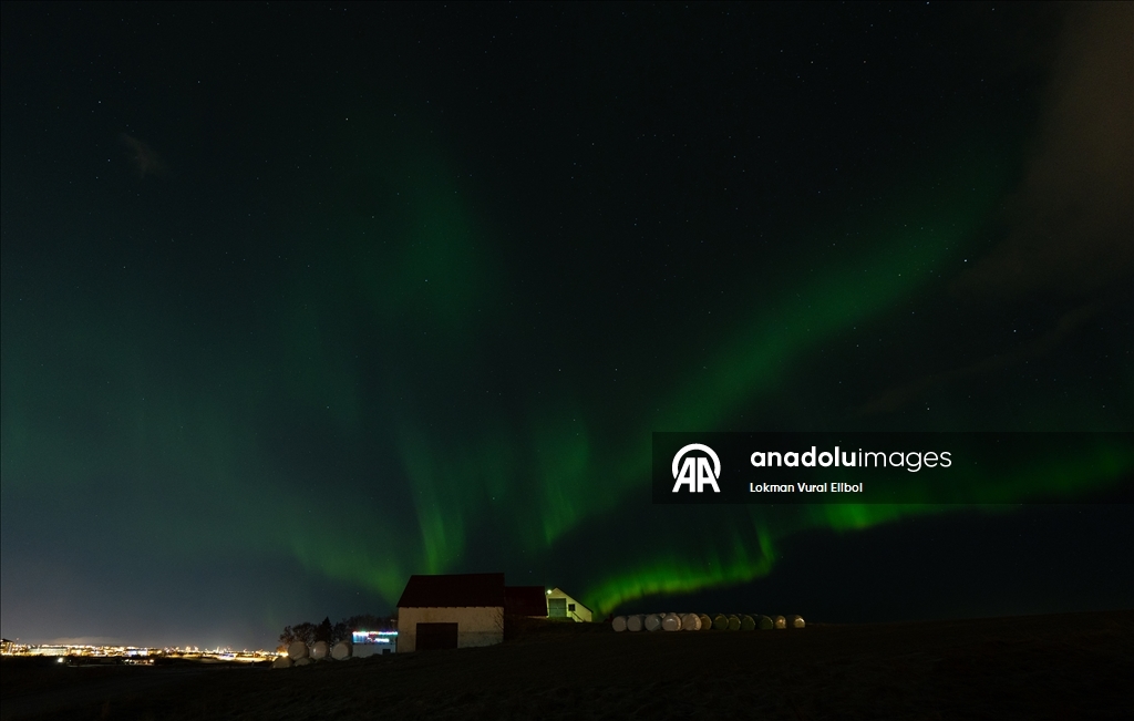 Northern lights illuminate Reykjavik during powerful geomagnetic storm