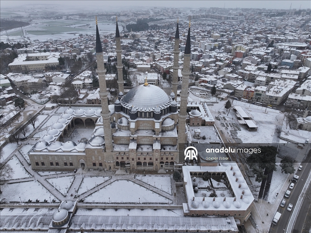 Edirne'de kar yağışı 