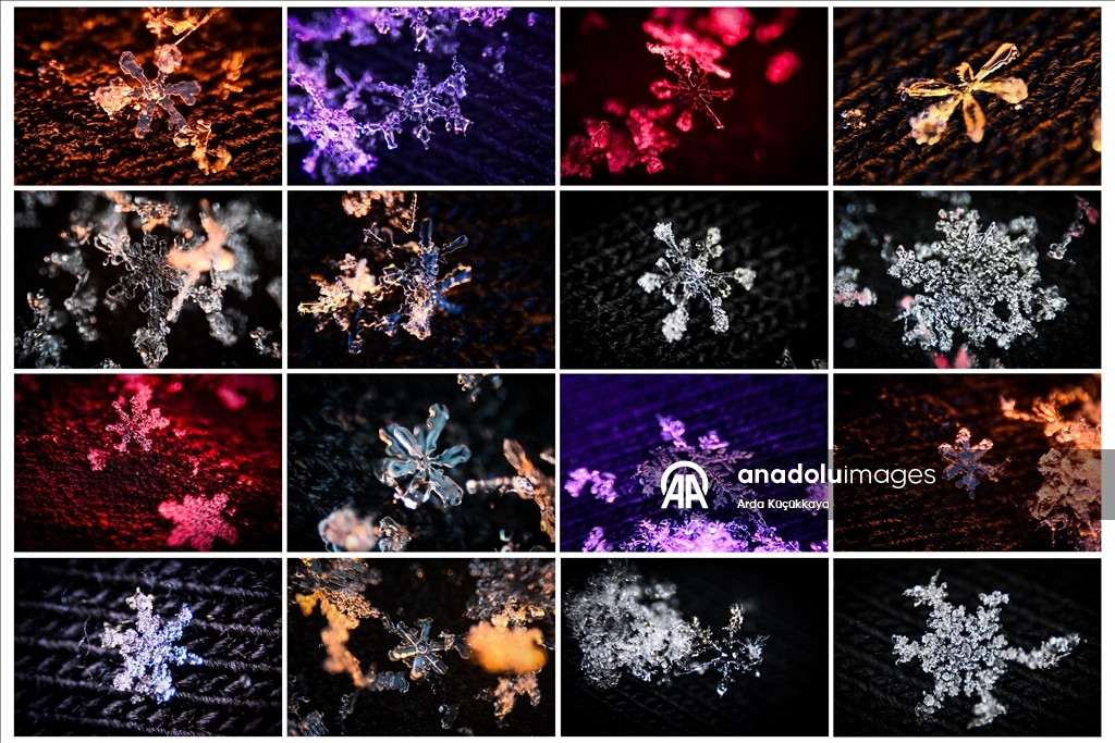 Kar tanelerinin kristal yapıları