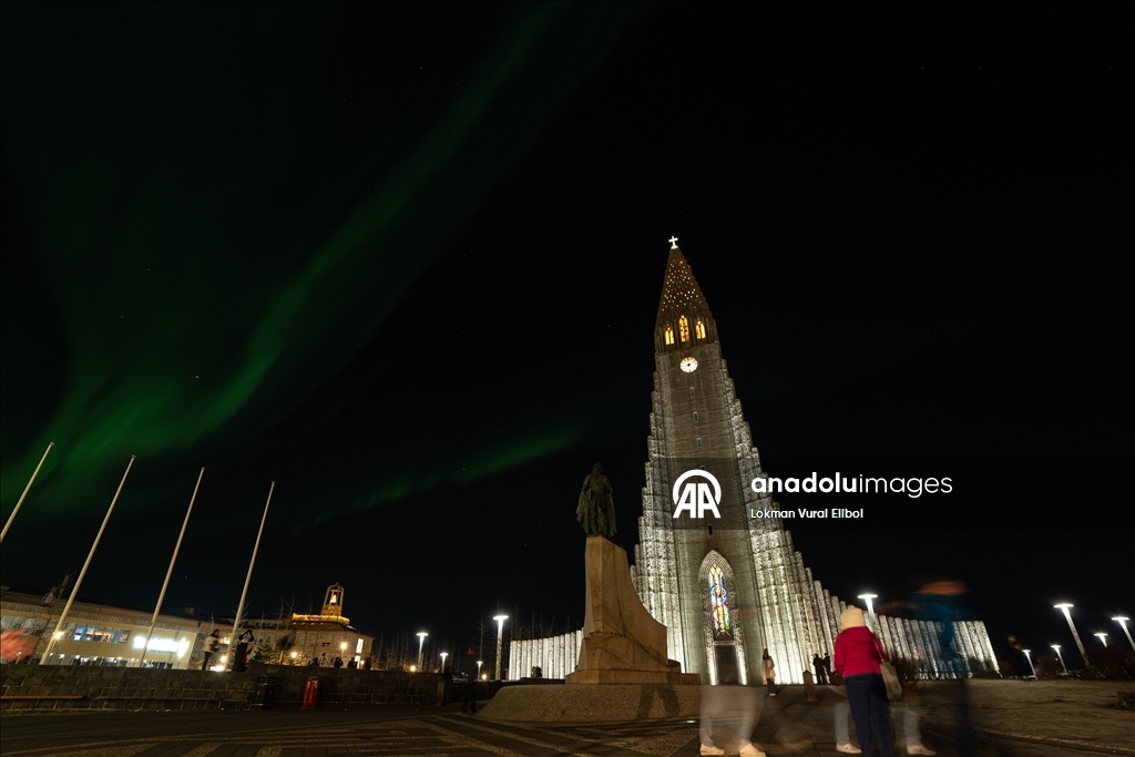 Northern lights illuminate Reykjavik during powerful geomagnetic storm