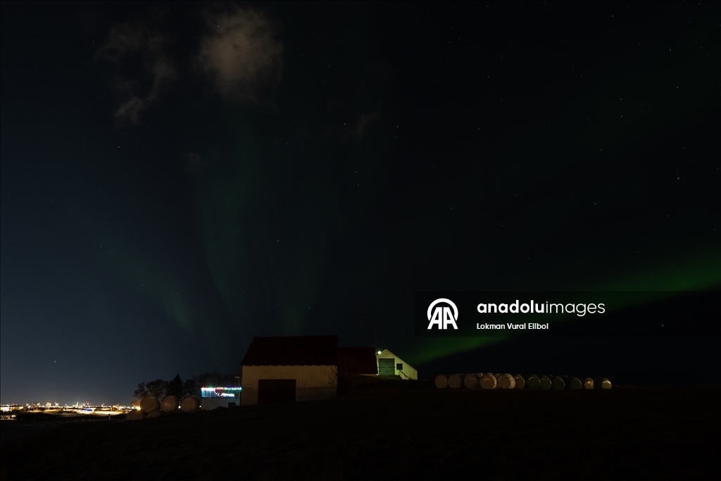 Northern lights illuminate Reykjavik during powerful geomagnetic storm