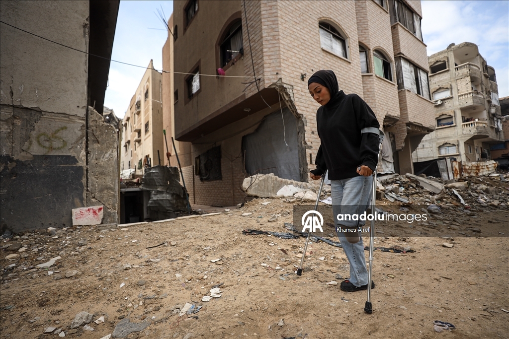 İsrail saldırısı sonucu bir bacağını kaybeden Filistinli sporcu, atletizme dönmeyi umut ediyor