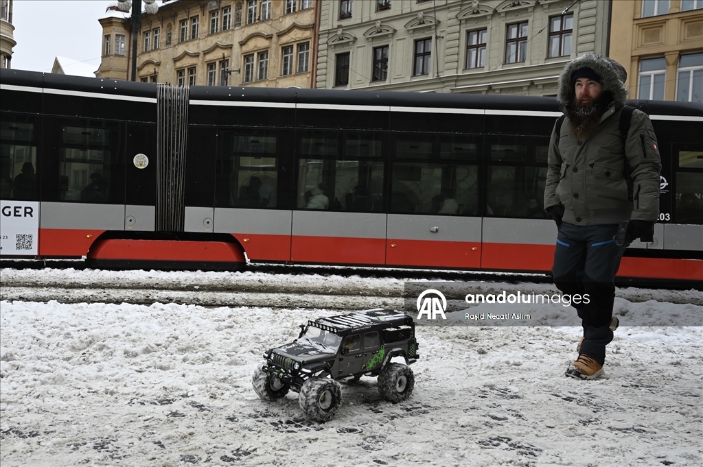 На Прагу обрушился снегопад
