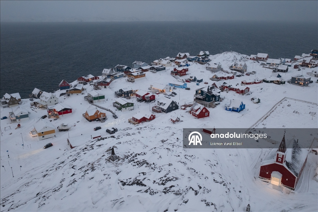 Дрон запечатлел традиционные гренландские дома