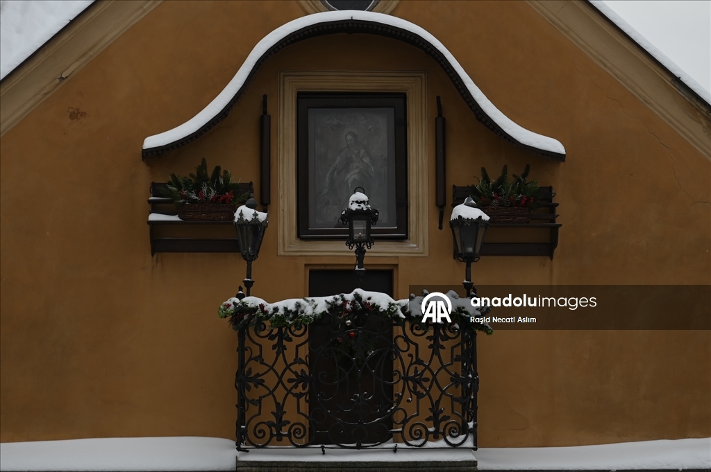 На Прагу обрушился снегопад