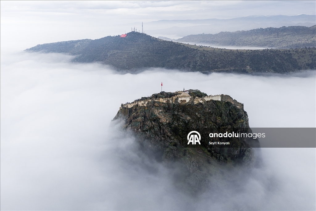 Morning fog in Afyonkarahisar Castle