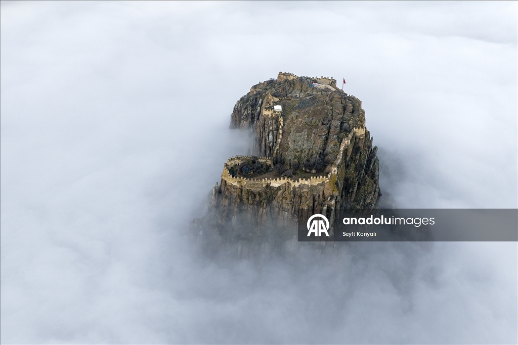 Morning fog in Afyonkarahisar Castle