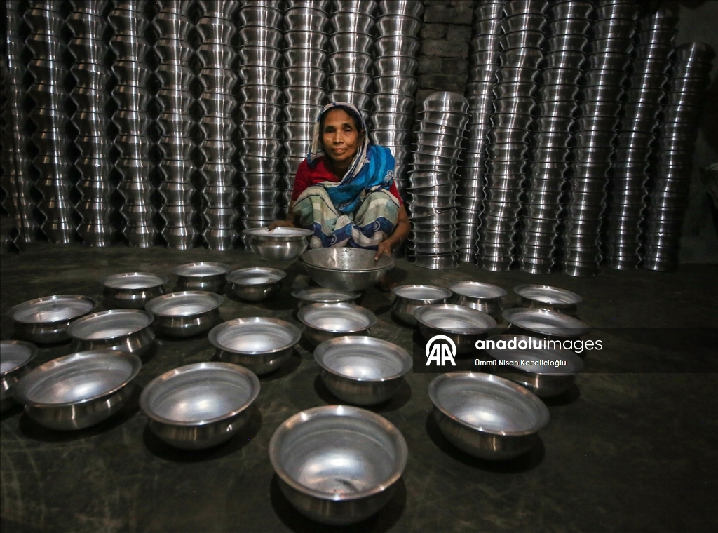 Recycled aluminum cookware produced in Bangladesh