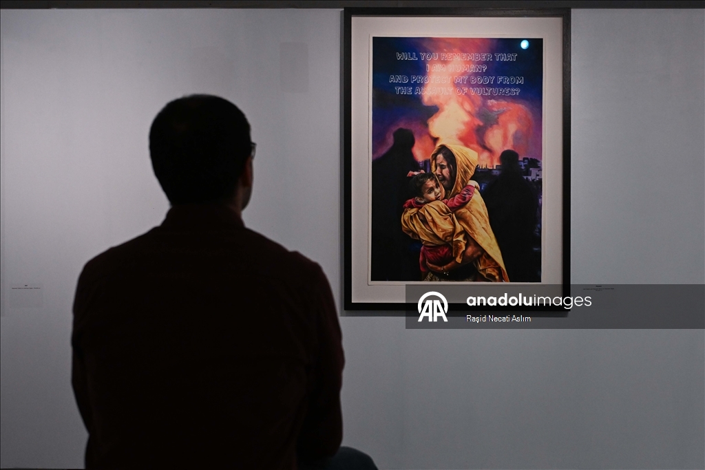 بلغة الفن والشعر.. معرض تركي في لندن يروي معاناة فلسطين