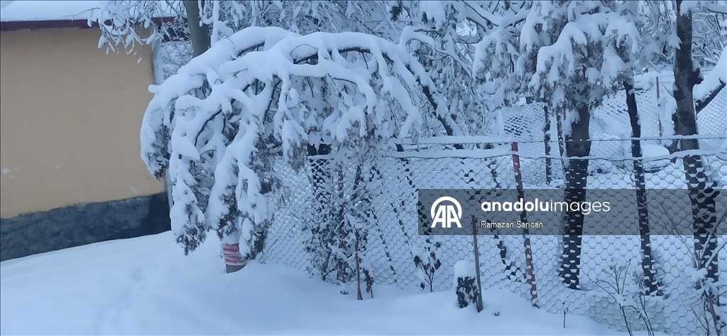 Tokat'ın ilçelerin kar yağışı devam ediyor