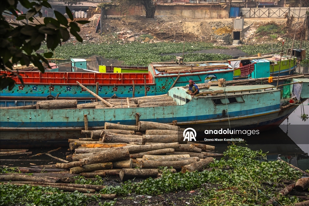 Bangladeş’te nehirler tomruk ve tarım ürünlerinin taşınmasında önemli rol oynuyor