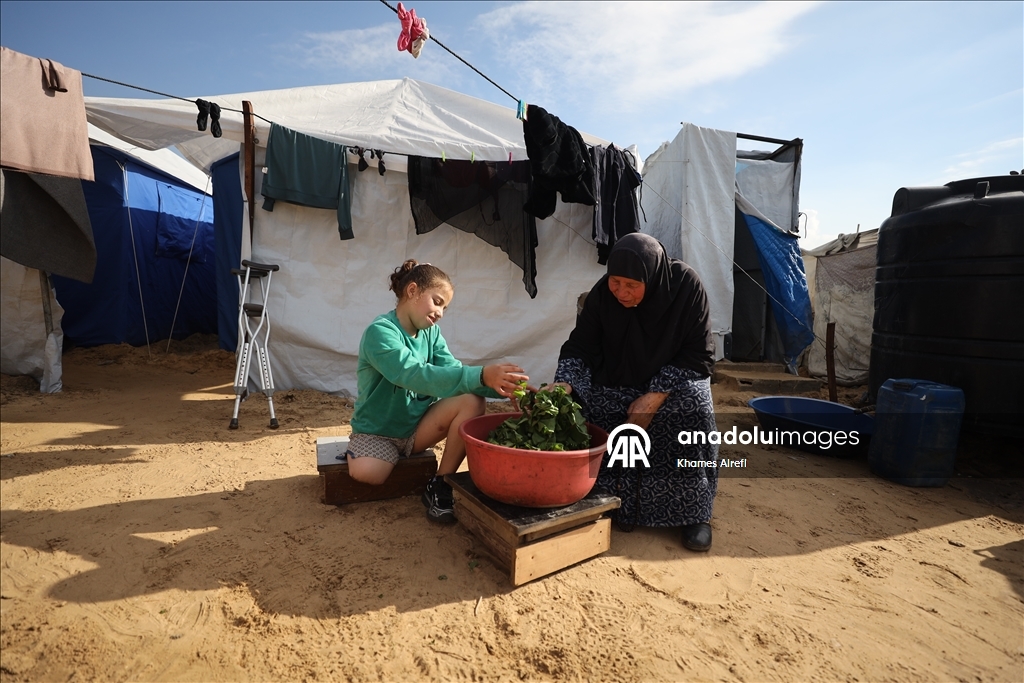 Палестинская девочка, потерявшая ногу и семью в результате израильского удара, пытается выжить