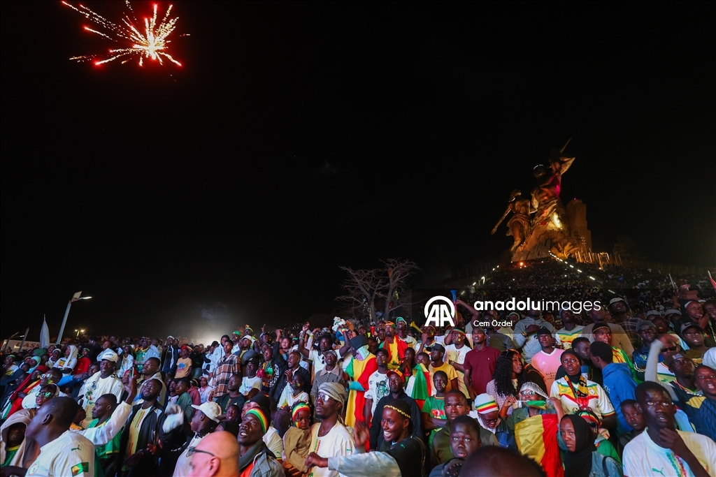 Сенегальцы празднуют победу сборной в Кубке Африки по футболу