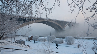 Rusya’daki Krasnoyarsk kentinde hava sıcaklığı eksi 40 dereceye düştü