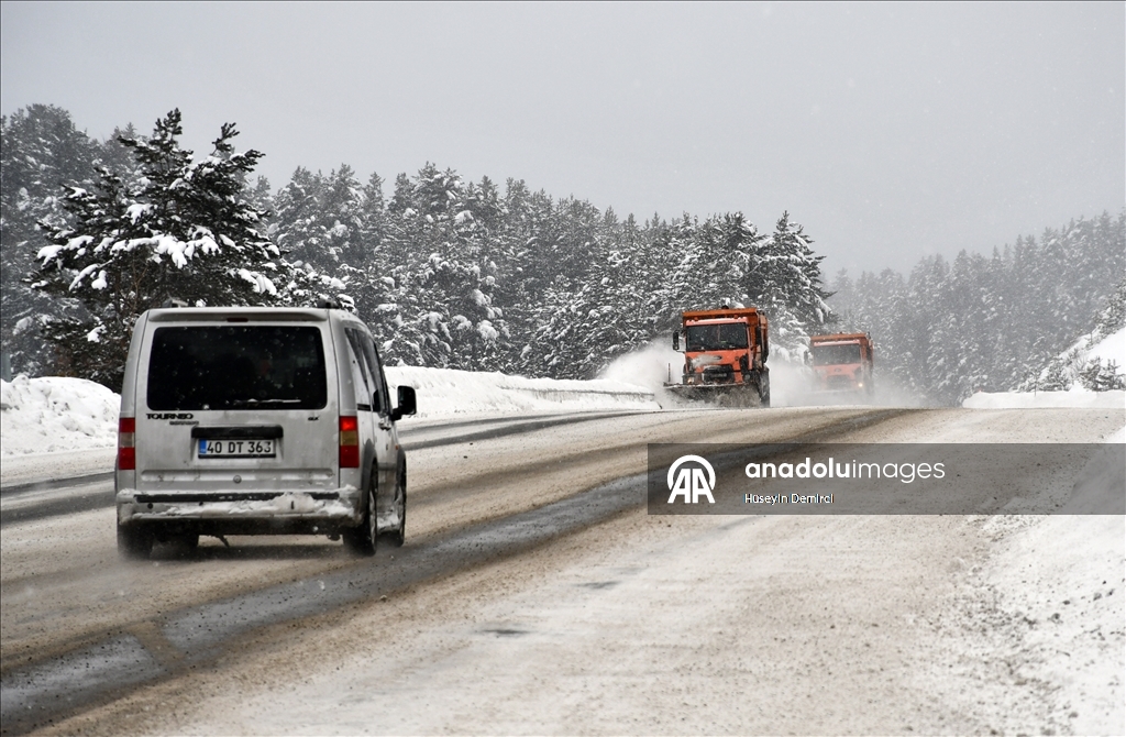 Kars'ta kar yağışı ve soğuk hava 