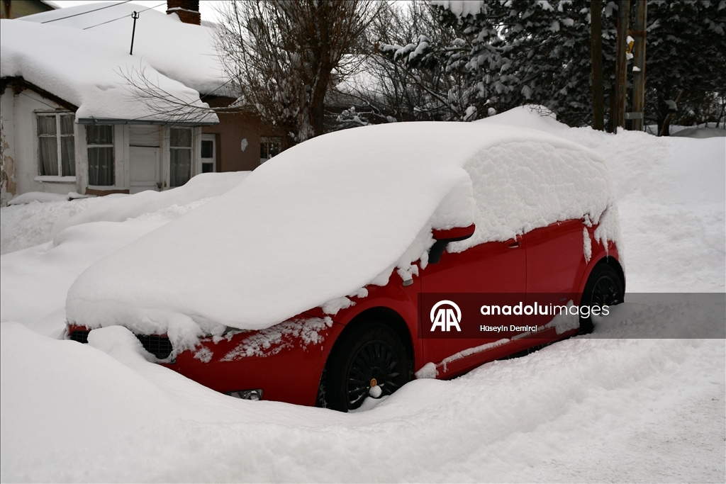 Kars'ta kar yağışı ve soğuk hava 